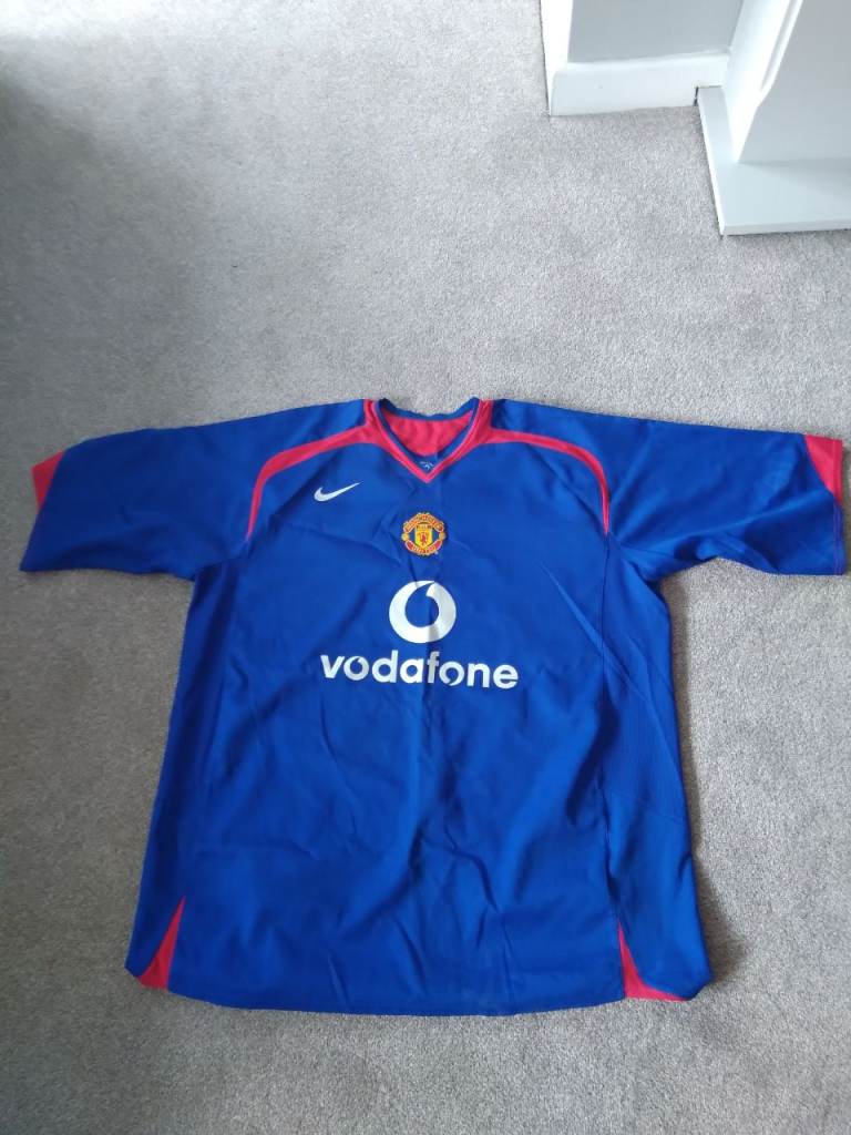 Nike Manchester United Vodafone Football Shirt – Blue, Good Condition