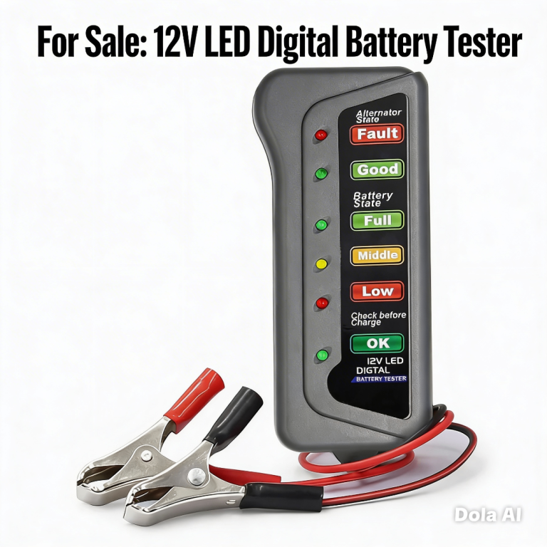 12V LED Digital Battery & Alternator Tester for Cars/Motorcycles – like New