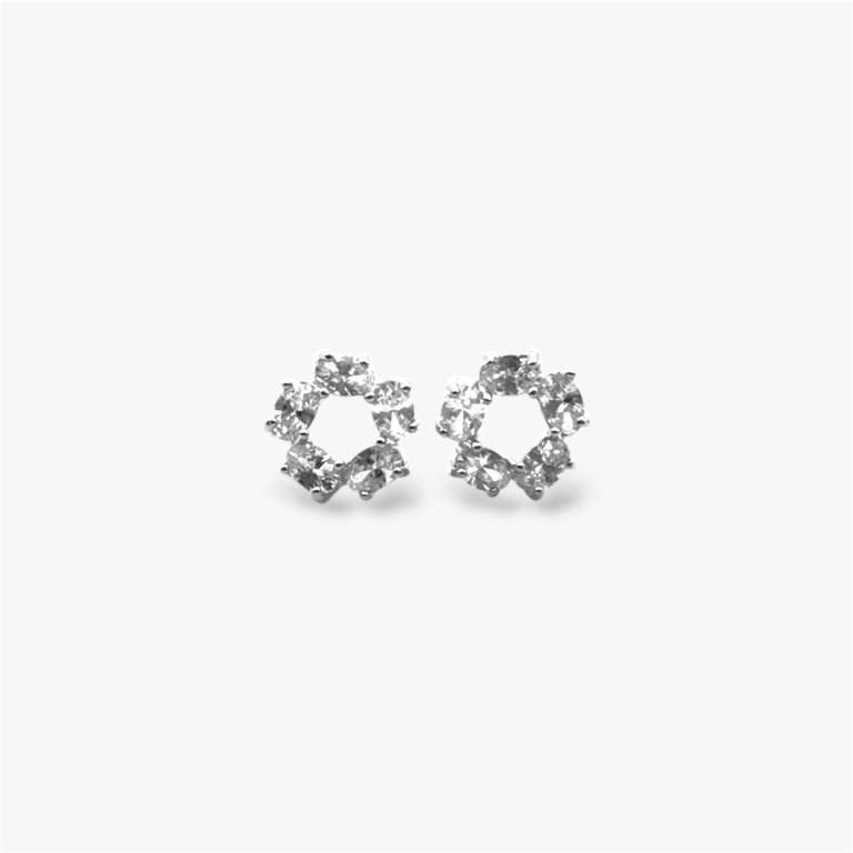 Sparkly Crystal Stud Earrings (Silver/Rose Gold)
