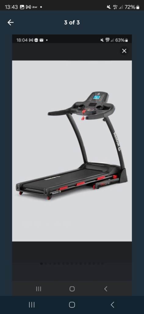 Reebok ONE GT40s Black Running Treadmill - Fair Condition