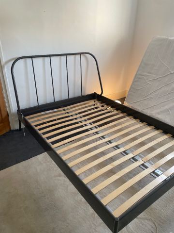FREE - IKEA KOPARDAL Double Bed Frame – Dark Grey, Great Condition