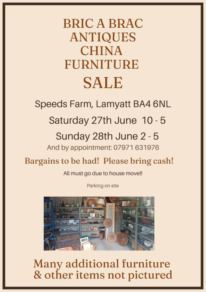 Bric a Brac, Antiques, China & Furniture Sale