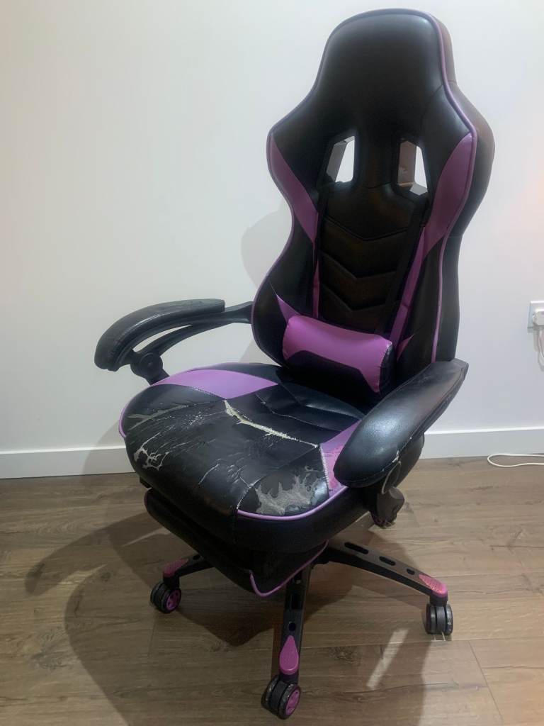 Black and purple gaming chair