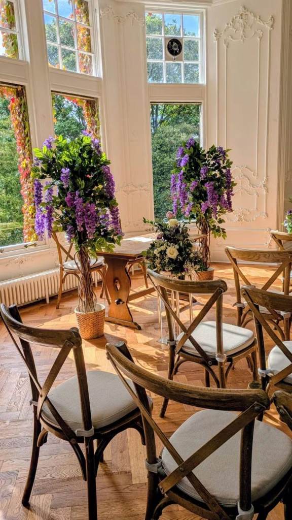 Artificial trees purple flowers 
