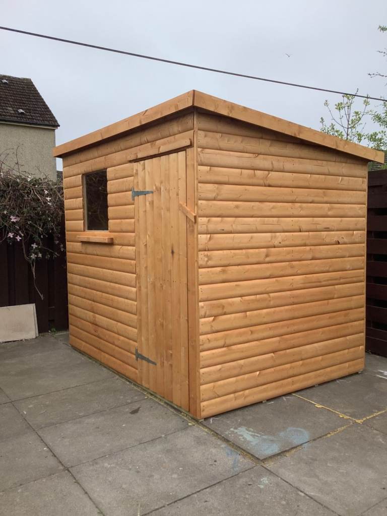 8X6 PENT 20MM LOG supplied & fitted for you 