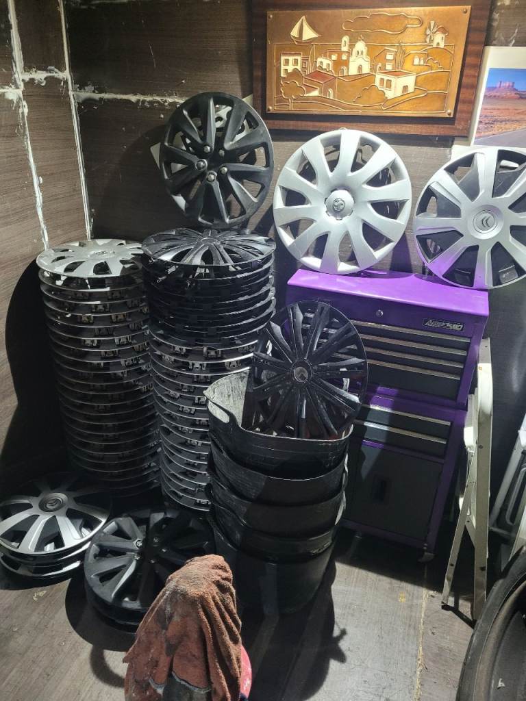 14 sets of wheel trims just £125 for lot