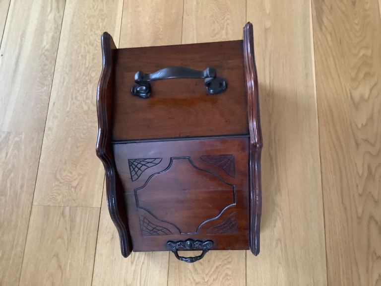 Mahogany coal scuttle