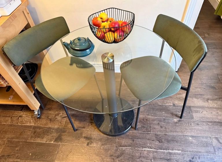 John Lewis Glass and Marble Dining Table