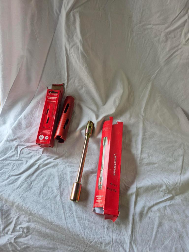 Brand New Core Drill Bit Sets – Never Used plus a selection of other bits, sizes and functions.