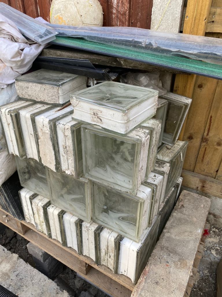 Clear Glass Blocks for Building or Decor – Fair Condition