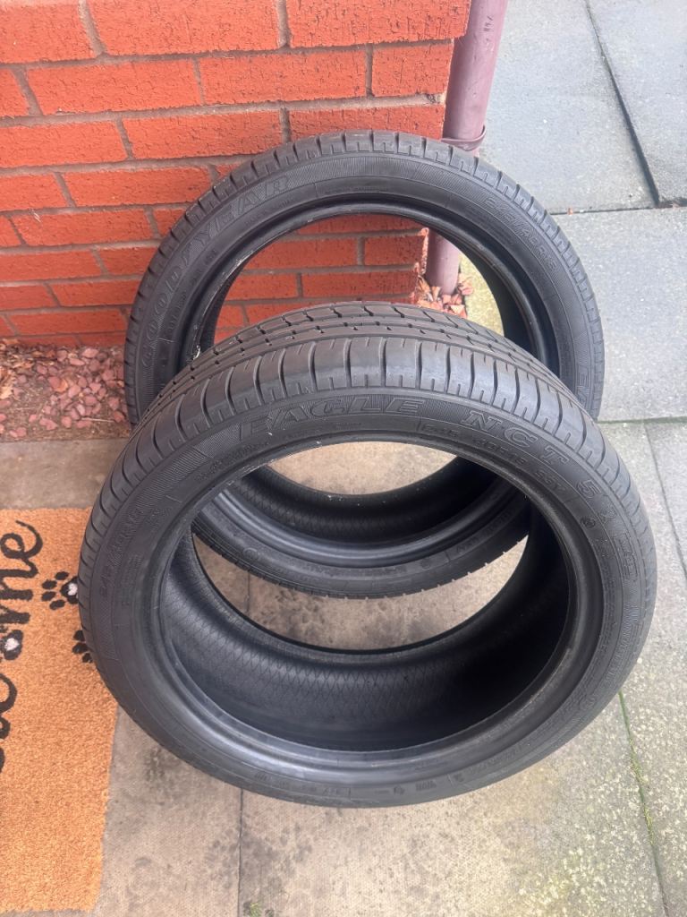 2 x 245/40/R18 Good Year Eagle NCT 5 run flat tyres.