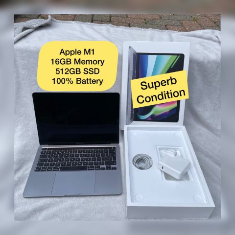 MacBook Pro 13” (2022) M1 - 16GB - 512GB SSD - 100% Battery