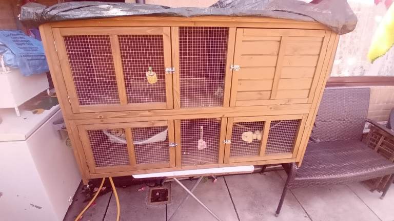 2 tier rabbit hutch 2 months old