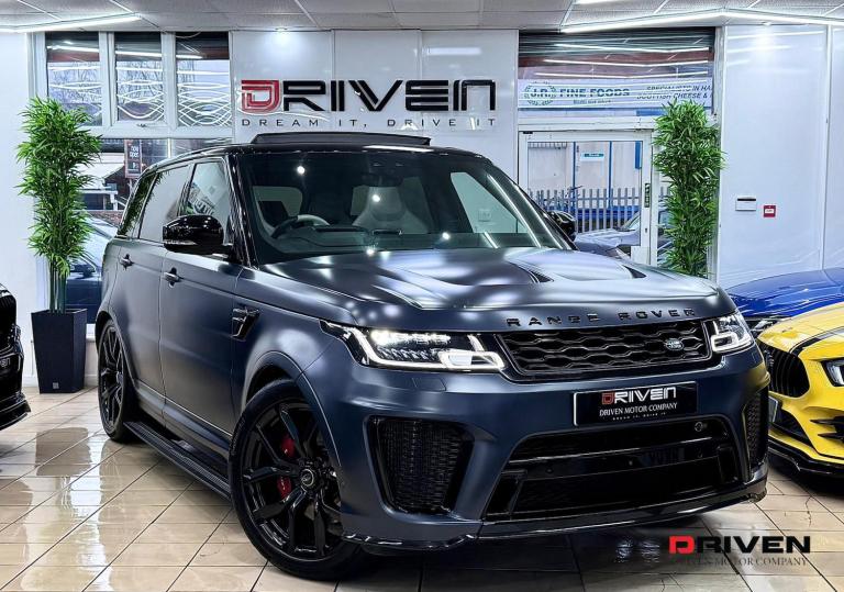 SATIN GREY! RANGE ROVER SPORT SVR 5.0 V8 + ALLOYS + HEADS UP + FREE DELIVERY !