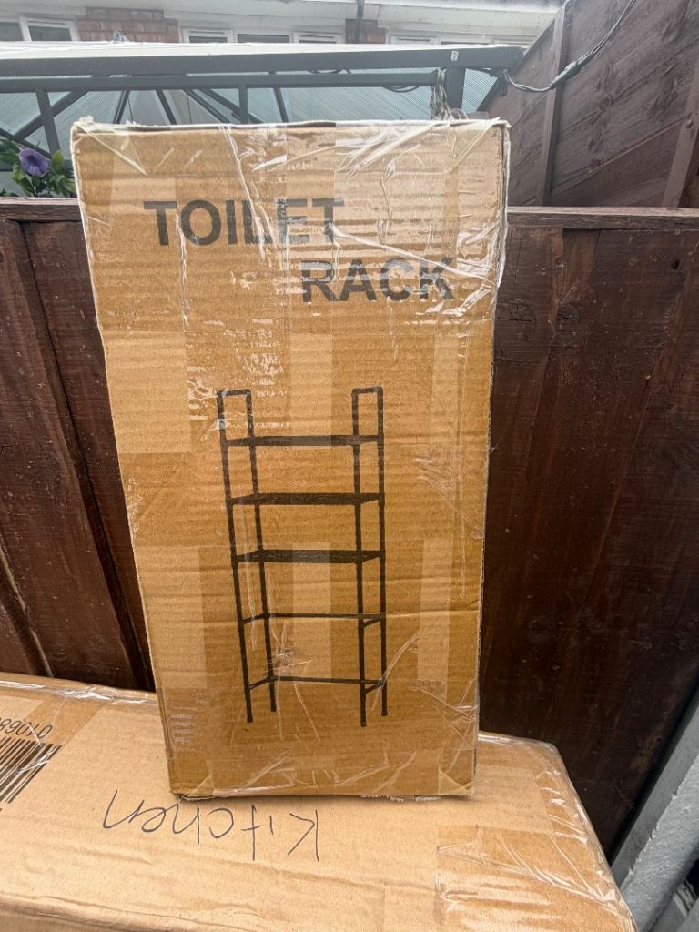 Brand New Toilet Rack - Black Metal Shelving Unit