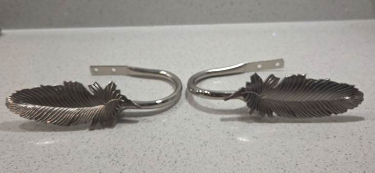 Dunelm Feather Chrome Curtain Tie Backs
