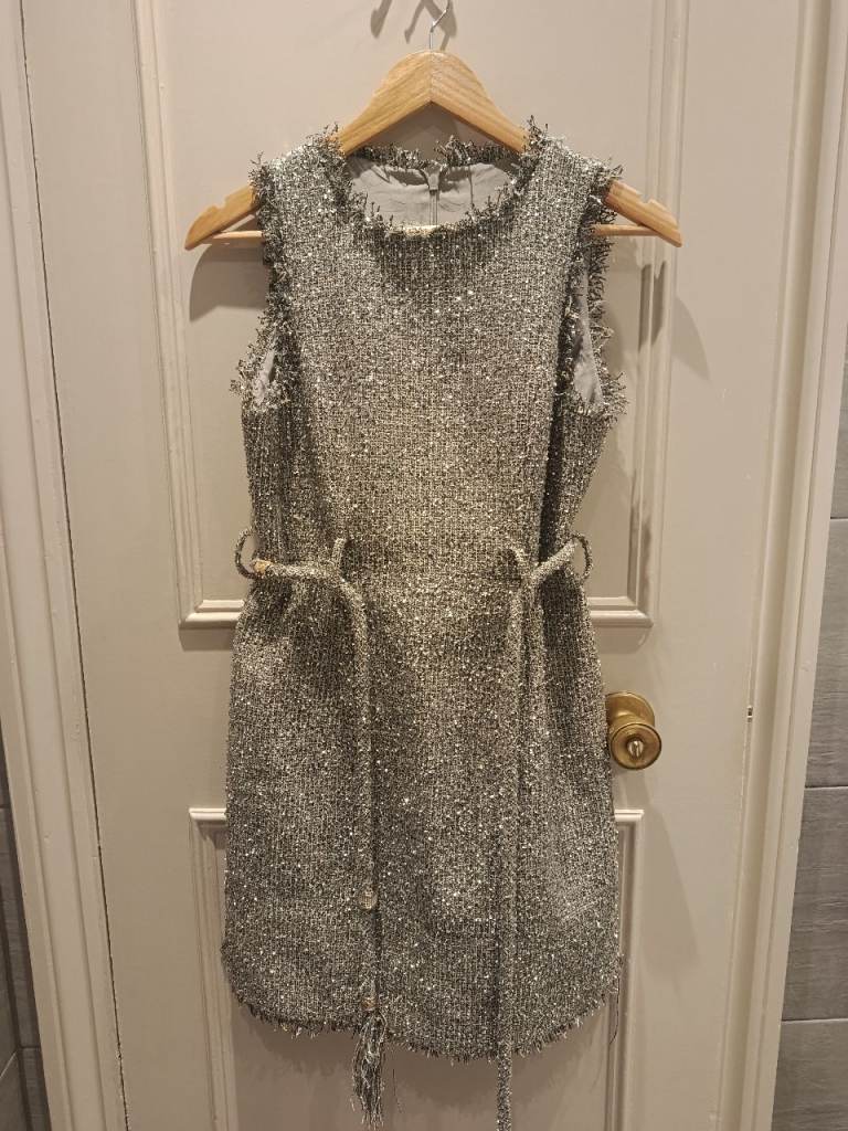 Sparkly Grey Tweed Dress Size 10 - As Good As New