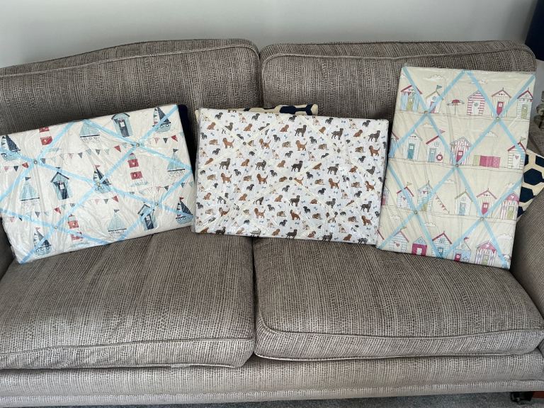 Fabric Memo Boards with Ribbons – Various Designs, Handmade fabric notice boards