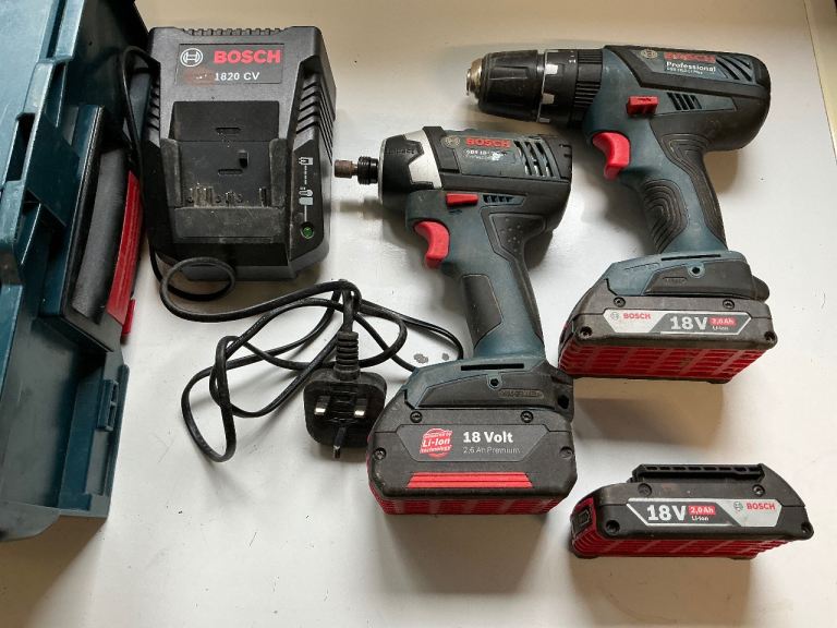 Bosch GSB 18 2 Li Plus Professional Cordless Drill  and GDR 18 Li Professional Driver.