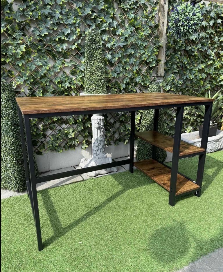 Rustic Brown 2 Shelf Desk 