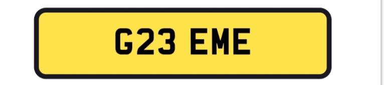 Cherished Number Plate G23 EME