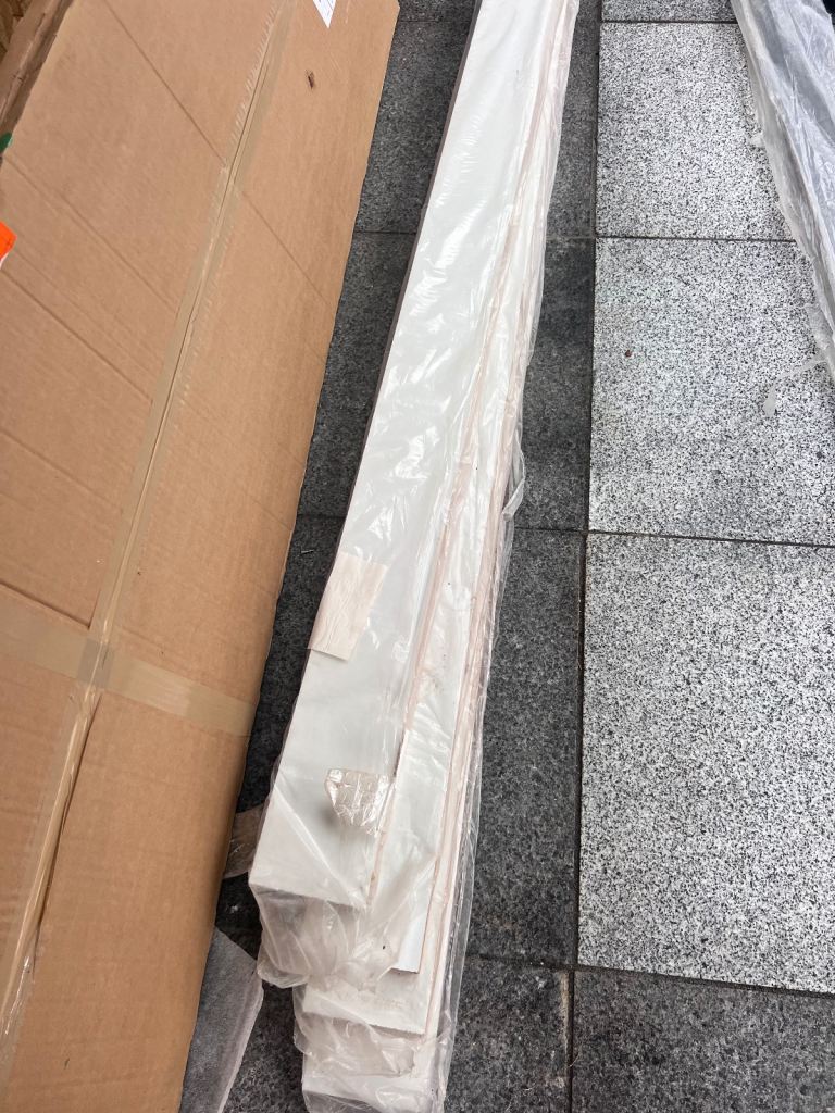 3 White Square edge Matt white slab Plinth