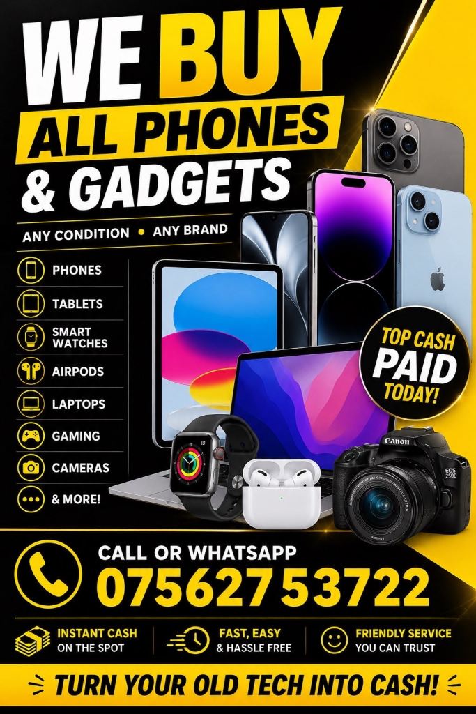 Wanted: iPhones, Samsung, Gadgets, Laptops, Cameras – Any Condition