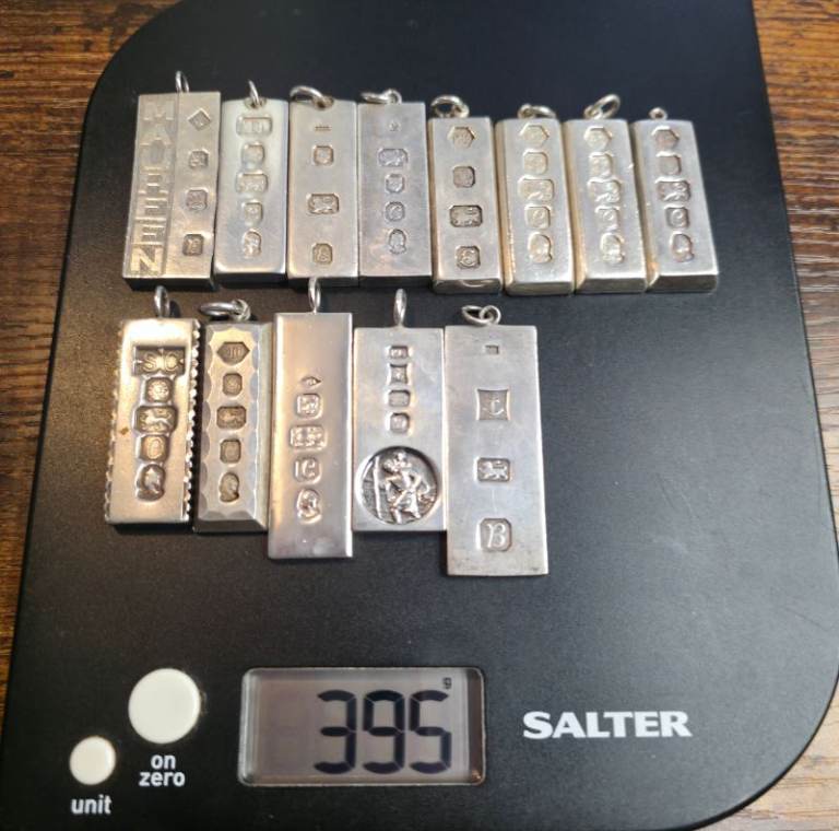 395 grams of silver ingot pendants 925
