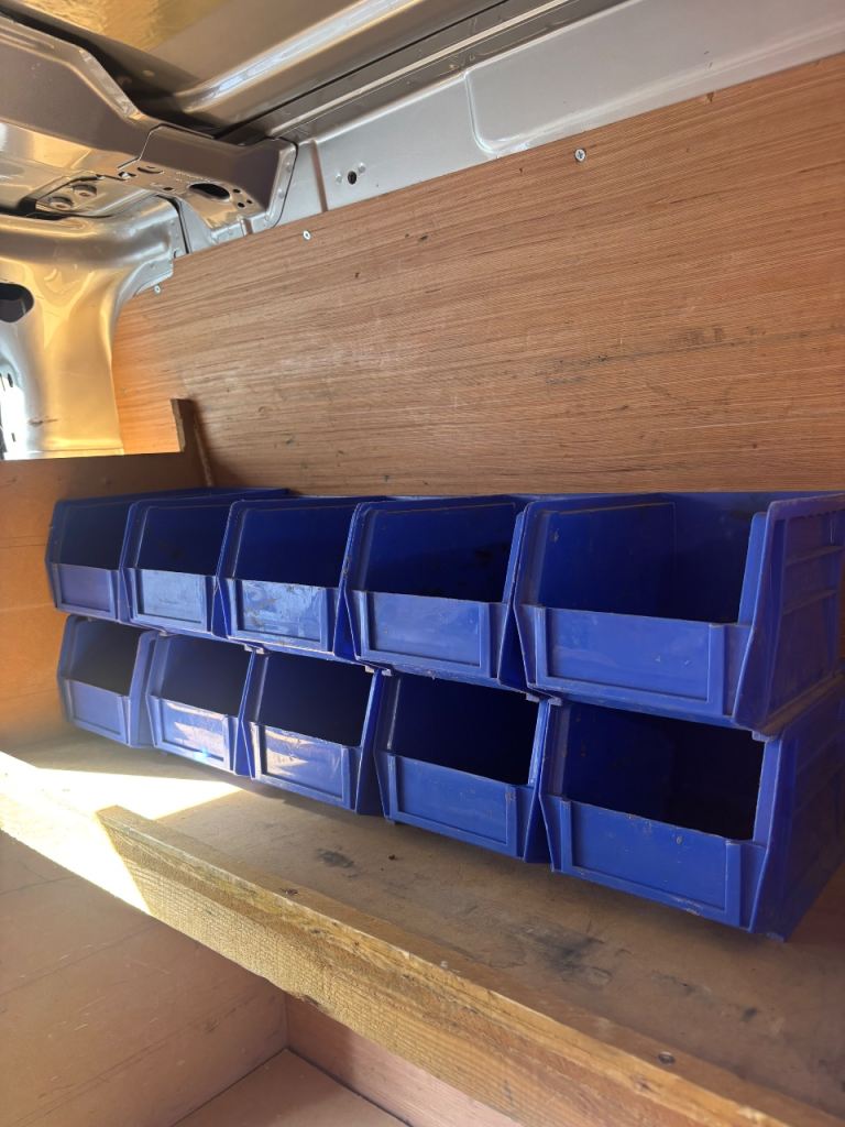 Job Lot Blue Plastic Parts Storage Bins / Workshop Van Organisers