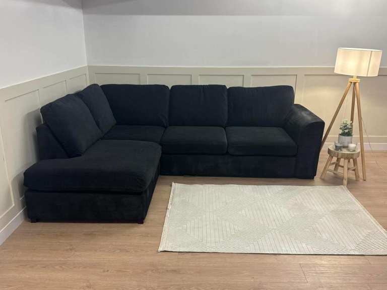 DFS Orka Black Corner Sofa