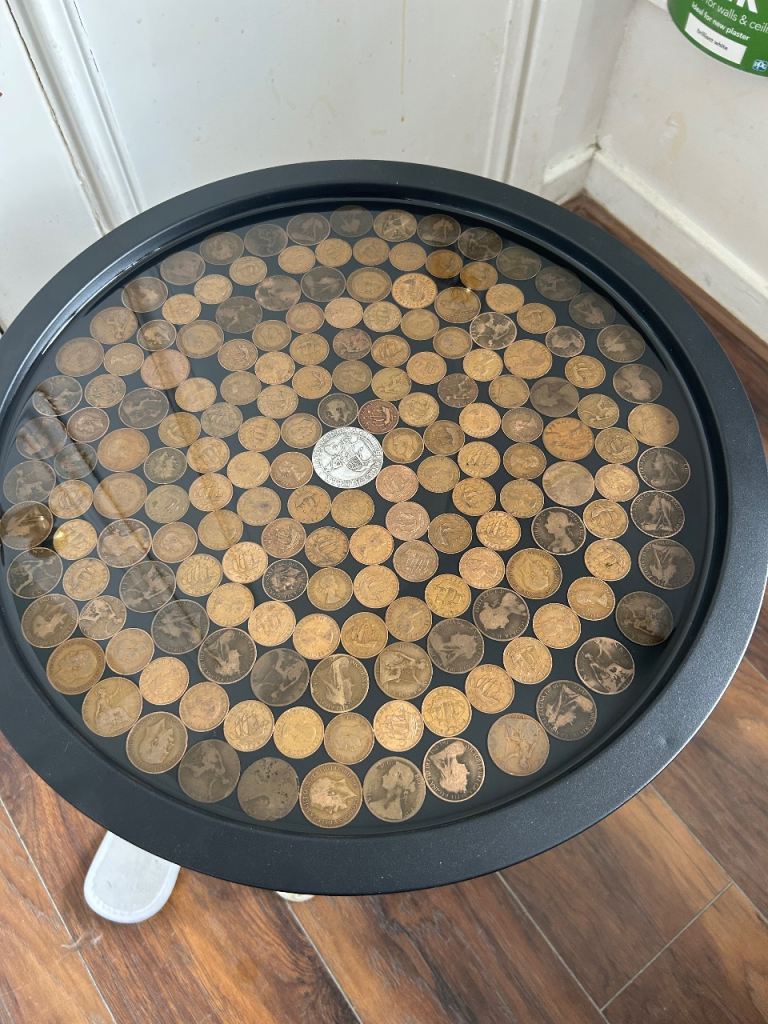 Epoxy resin coin side table