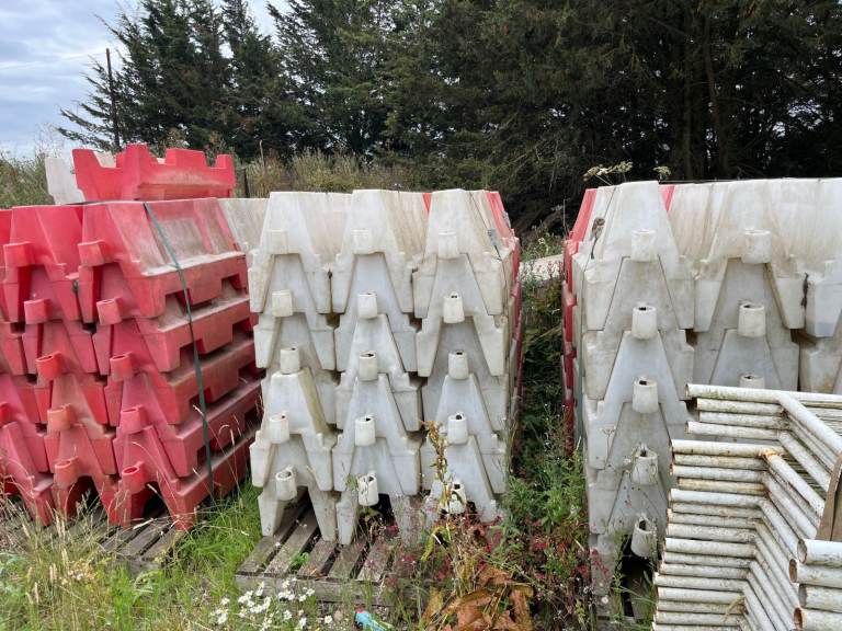 Evo 55 Water Filled Road Barrier With Fence Top - Used