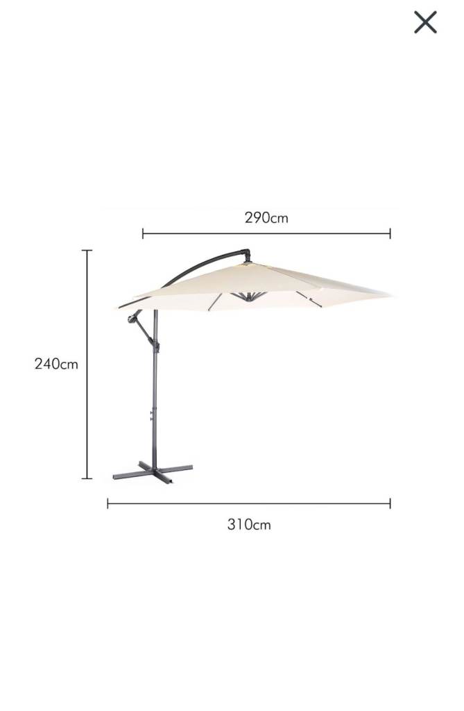 3m cantilever Hanging Parasol Umbrella with Crank Function