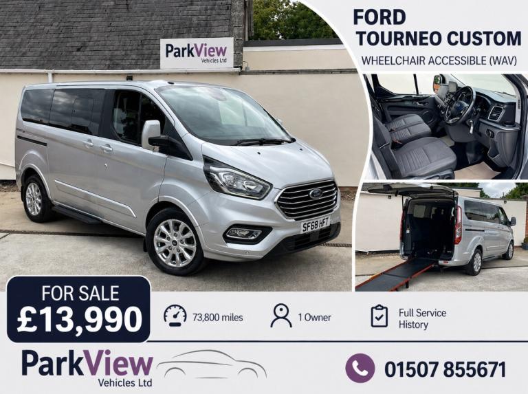 FORD TOURNEO CUSTOM Wheelchair Accessible Disabled Access Vehicle WAV MPV Silver