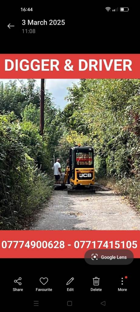 DIGGER*** HIRE ***AND *** DRIVER*** FOR *** HIRE ***