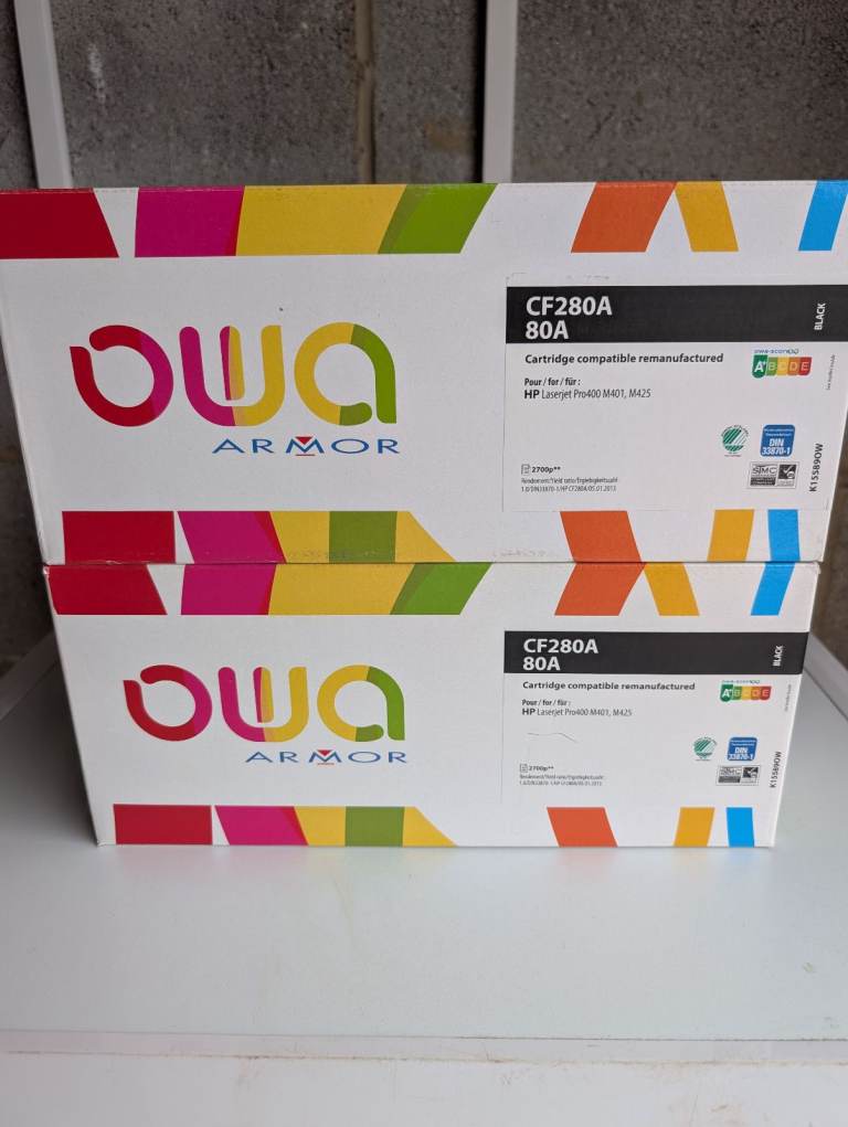 HP LaserJet OWA ARMOR CF280A 80A Compatible Toner Cartridges (2 available)