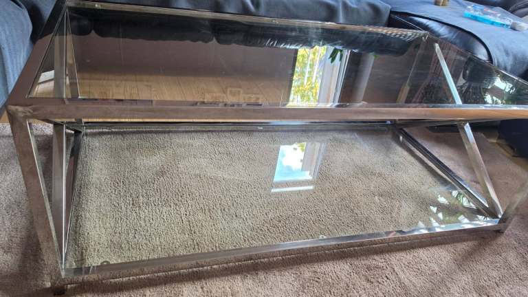 Glass and Chrome Coffee Table – Good Condition