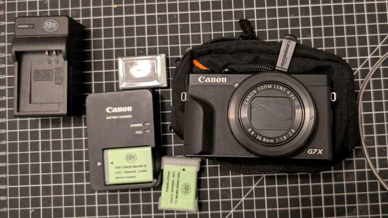 Canon PowerShot G7 x Mark III Black Camera with Accessories and Extra Batteries