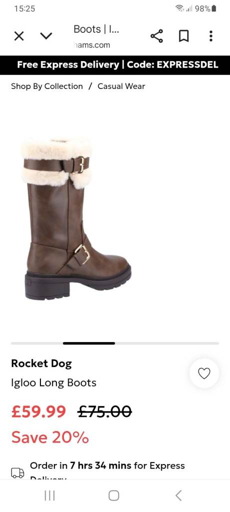 Rocket dog Brown fur boots size 5