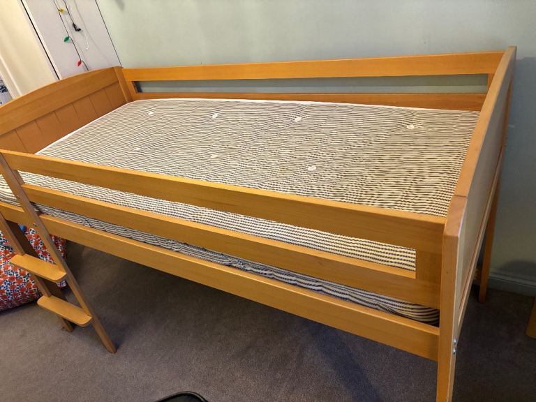 Aspace Midway Children's Single Bed with ladder and space underneath 