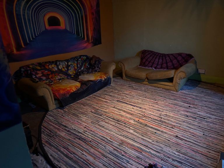 Large Round Indian Cotton Bell Tent Rug