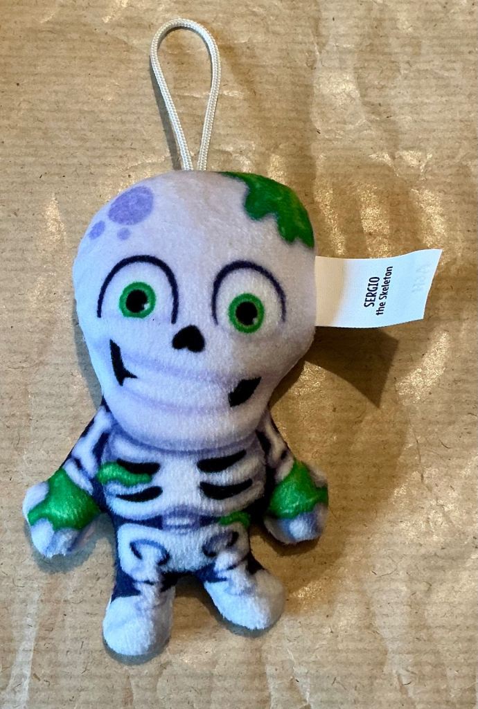 McDonalds Happy Meal Toys - 2024 Halloween Hanging Soft Toy: Sergio the Skeleton