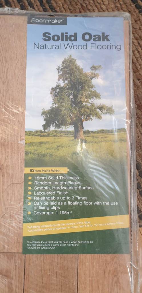 Box of 18mm solid wood flooring