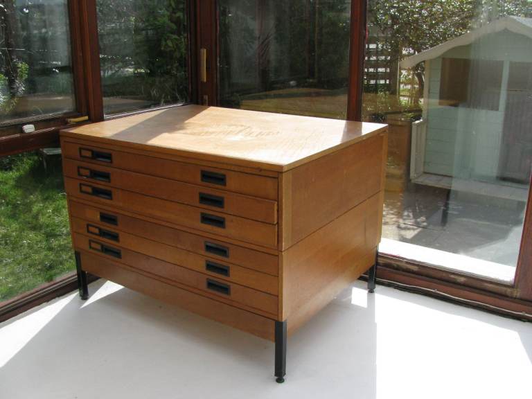  Antique Artist's & Architect's A0 size, teak plan chest made by Abbess circa 1970's  New price £555