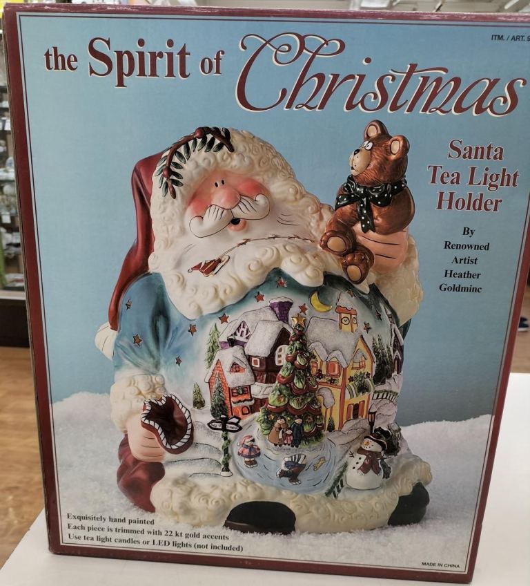 Blue Sky "The Spirit of Christmas" Santa Tea Light Holder - 