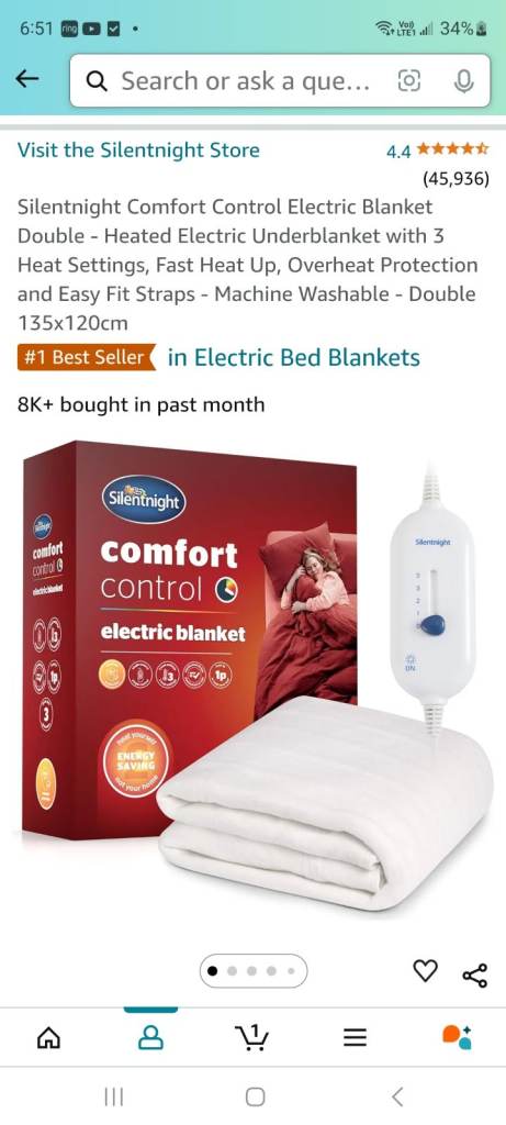 Brand New Silentnight Comfort Control  Electric Blanket 