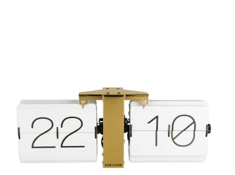 Karlsson Flip Clock - Brass/gold. RARE! BOXED! BRAND NEW!