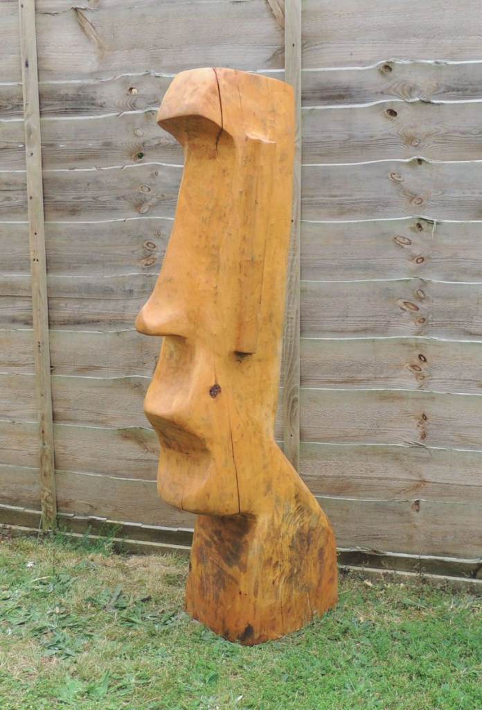Easter Island Solid Wood Chainsaw carving Sculpture Garden Statue