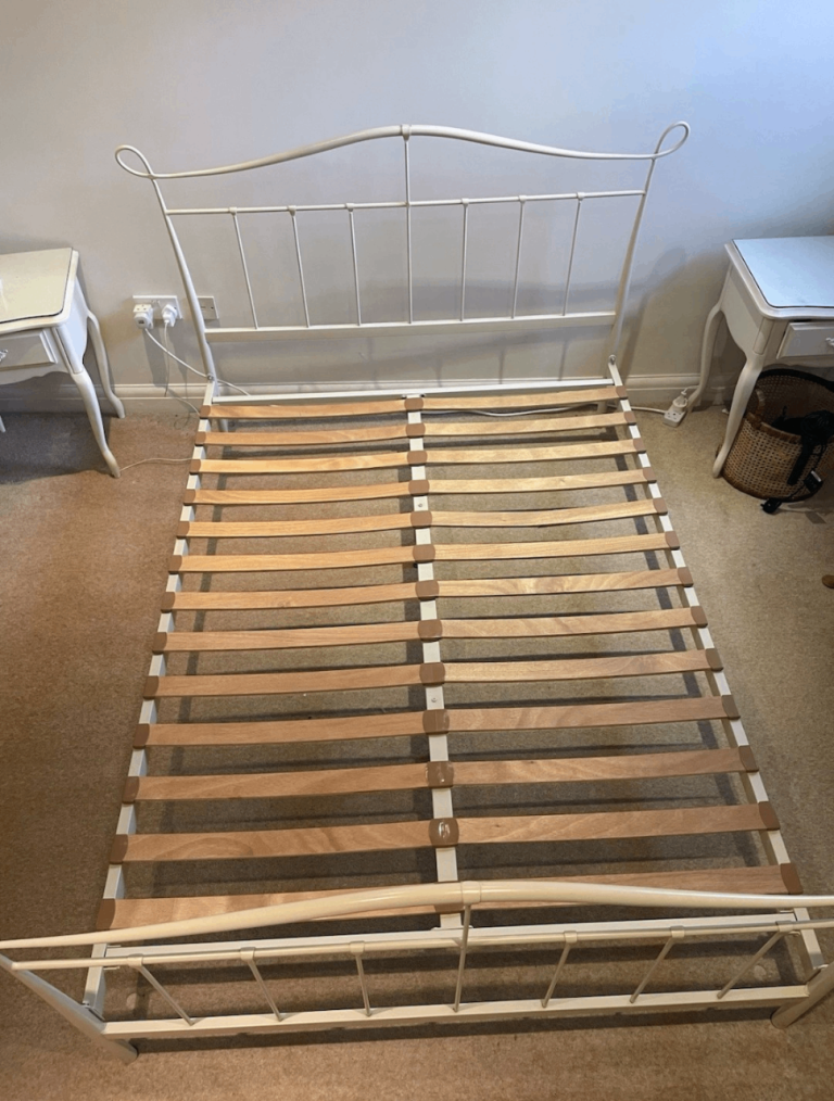 Laura Ashley double bed, metal, cream