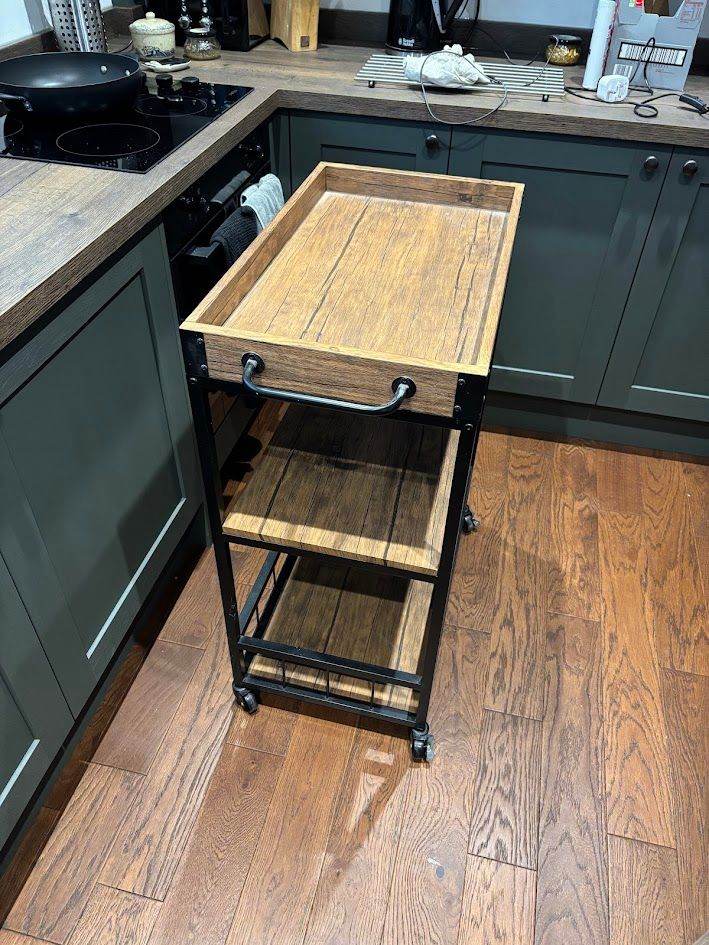 Drink Trolley Cart with Wheels – Wood and Metal